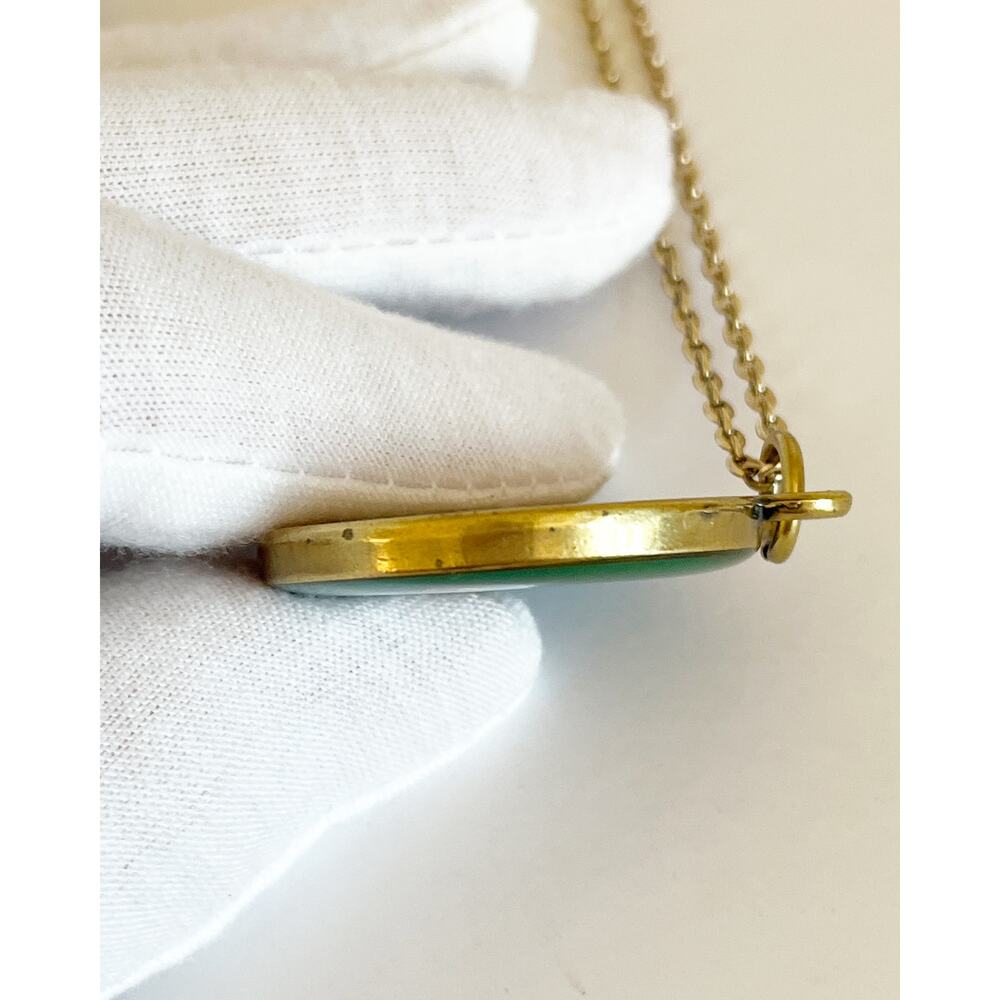 GUCCI Bee Charm Necklace Pendant Green Gold Stamped Zipper Pull - Picture 7 of 14